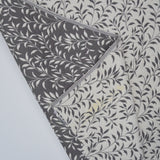 Gray + Off-White Leaf Jacquard Matelasse Woven Upholstery Fabric, 57" Wide - By the Yard