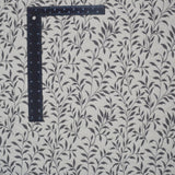 Gray + Off-White Leaf Jacquard Matelasse Woven Upholstery Fabric, 57" Wide - By the Yard
