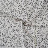 Gray + Off-White Leaf Jacquard Matelasse Woven Upholstery Fabric, 57" Wide - By the Yard