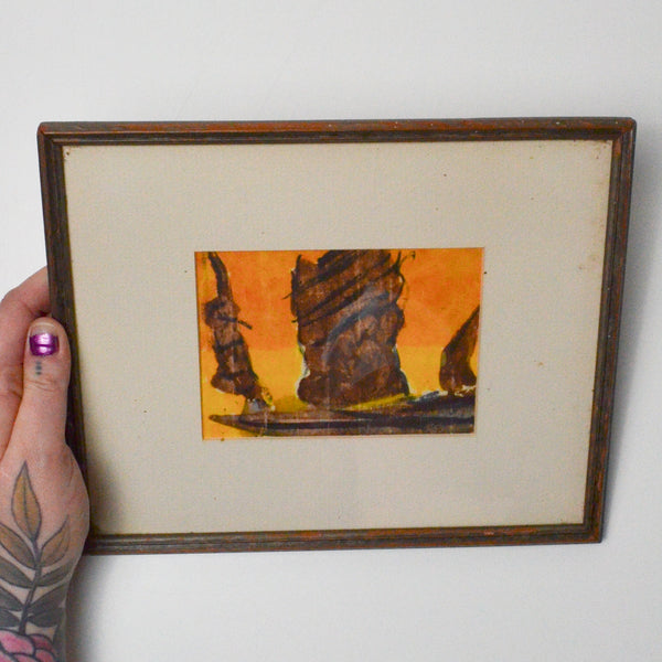 Framed Abstract Boat Print