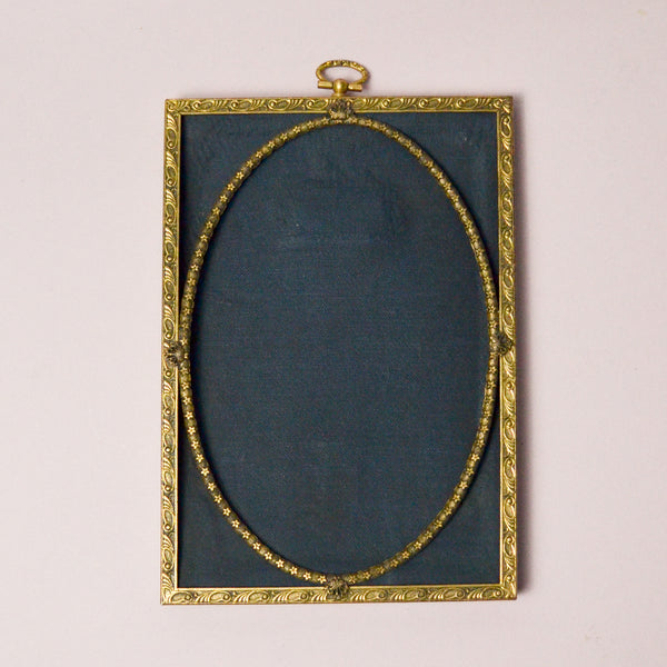 Brass Tone Rectangle + Oval Frame