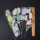 Painted Wooden Easter Eggs on Wire Sticks