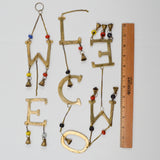 Gold Welcome Hanging Wind Chime - Broken