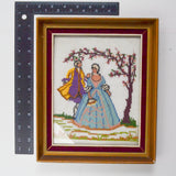 Georgian Couple Framed Cross Stitch
