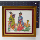 Japanese Women Framed Cross Stitch