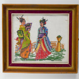 Japanese Women Framed Cross Stitch