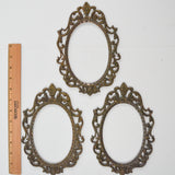 Metal Ornate Oval Frames - Set of 3