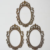 Metal Ornate Oval Frames - Set of 3