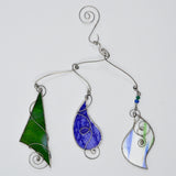 Blue + Green Stained Glass Mobile