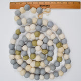 Gray, White + Green Felt Ball Garland