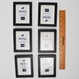 Black Frames with White Mats, 3" x 4" Matted to 2" x 3" - Set of 6