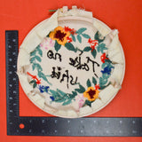Take No Shit Floral Embroidery Wall Hanging
