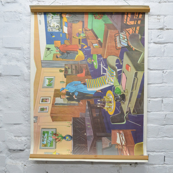 Household + Countryside Double-Sided Vintage French Editions Rossignol Educational Print - 22" x 30"