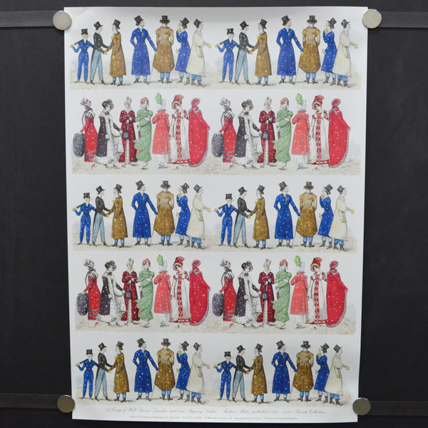 A Group of Well Known Dandies and Some Regency Ladies Poster or Wrapping Paper Sheet - 19.5" x 27.5"