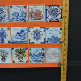 English Delftware Tiles Poster or Wrapping Paper Sheet - 19.5" x 27.5"