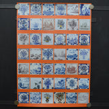 English Delftware Tiles Poster or Wrapping Paper Sheet - 19.5" x 27.5"