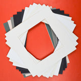 White, Black + Green Framing Mats