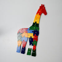 Rainbow Wooden Giraffe Puzzle - Missing 1 Leg Piece