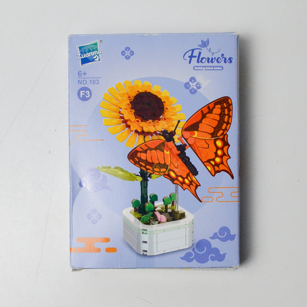 Building Block Flower with Butterfly