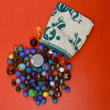 Assorted Marbles in Drawstring Bag