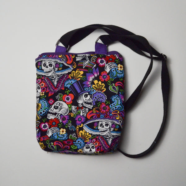 Day of the Dead Print Crossbody Fabric Bag Default Title