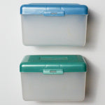 Blue + Green Index Card Holders with Alphabetical Dividers - Set of 2