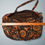 Quilted Brown Paisley Cotton Duffel Bag