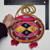 Oval Purse with Mirror Embellishments