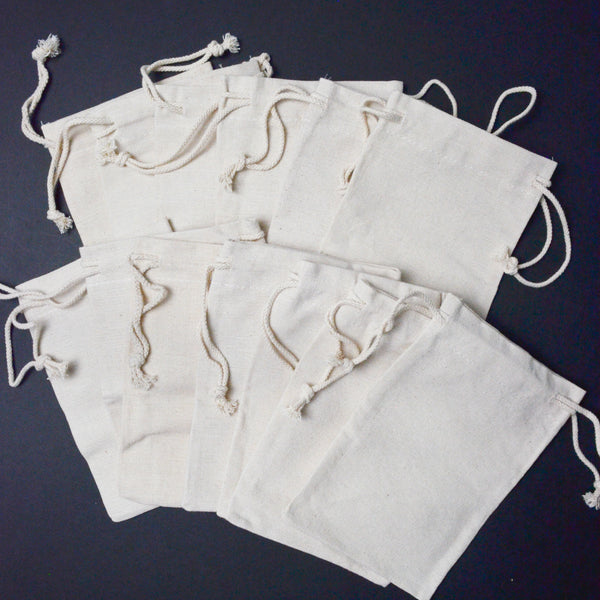 White Drawstring Bags Bundle