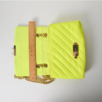 Neon Yellow Aldo Purse with Gold Chain Strap