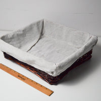 Rectangular Woven Basket with Cloth Lining