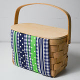 Wooden Basket with Handle for Patchwork Ribbon Basket - Includes Supplies + Instructions