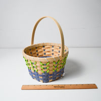 Blue + Green Basket with Handle