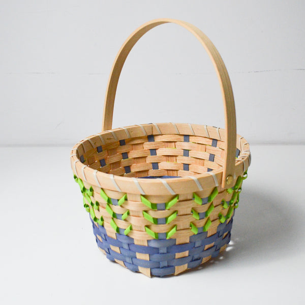 Blue + Green Basket with Handle