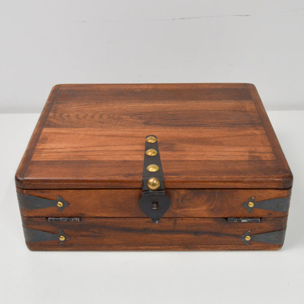 Dark Wood Writing Box with Drawer