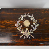 Dark Wood Box with Shell Inlay Details