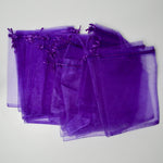 Purple Sheer Organza Drawstring Bags