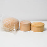 Round Wooden Containers with Lids - Set of 3