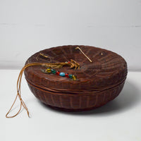 Woken Basket with Beads