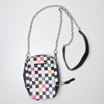 Checkered Faux Leather Crossbody Purse