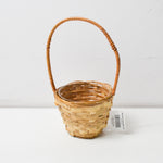 5" Round Lacquered Bamboo Basket with Plastic Liner