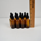 Amber Glass Dropper Bottles - Set of 8