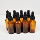 Amber Glass Dropper Bottles - Set of 8