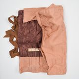 Brown + Beige-Pink Roll-Up Knitting Needle Case