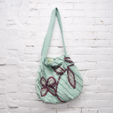Teal Tufted Floral Crossbody Bag