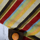 Red, Yellow, Green + Brown Striped Wide Corduroy Knitting Handbag
