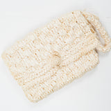Off-White Shiny 1960s Raffia Clutch