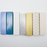Blue + White Metallic Paper Gift Boxes