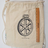 Unbleached Muslin + Pink Drawstring Bag Bundle