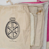Unbleached Muslin + Pink Drawstring Bag Bundle